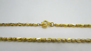 22K Pretty Yellow Gold Nugget Chain With Horseshoe Clasp 20 Inches 24.8 Grams