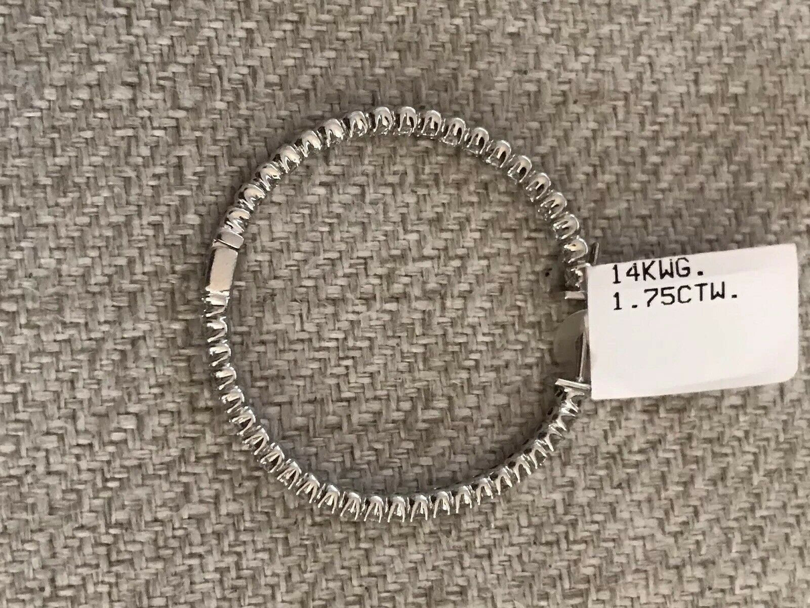 14K White Gold Polished Hoop Earrings With Round Diamonds Double Sided 1.75 Cts