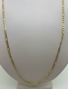 14K White Gold Elongated Figaro Chain 18 inches 4.1 grams made in Italy.