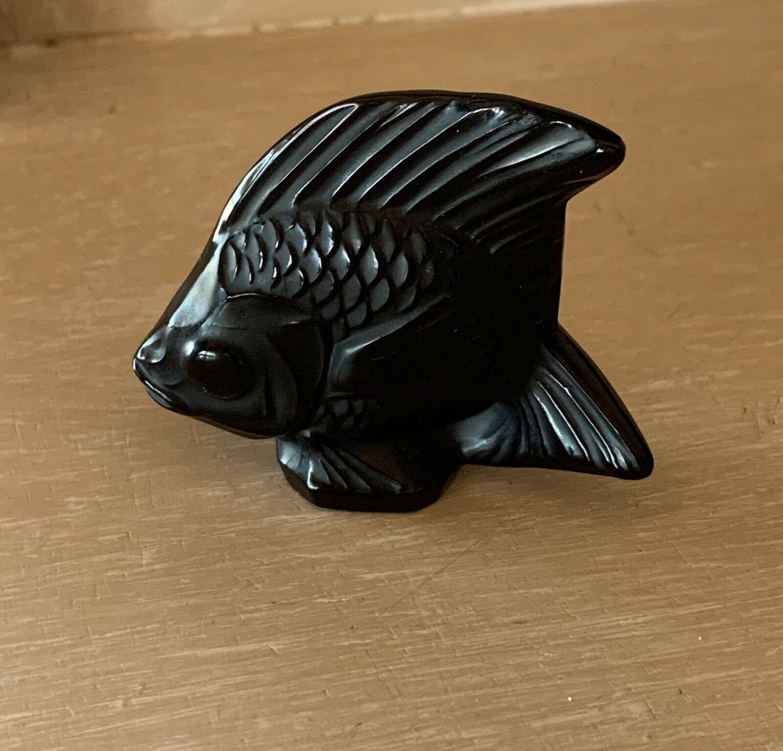 Lalique Cachet Poisson Unique Black Seal Fish Figurine w/Box BRAND NEW