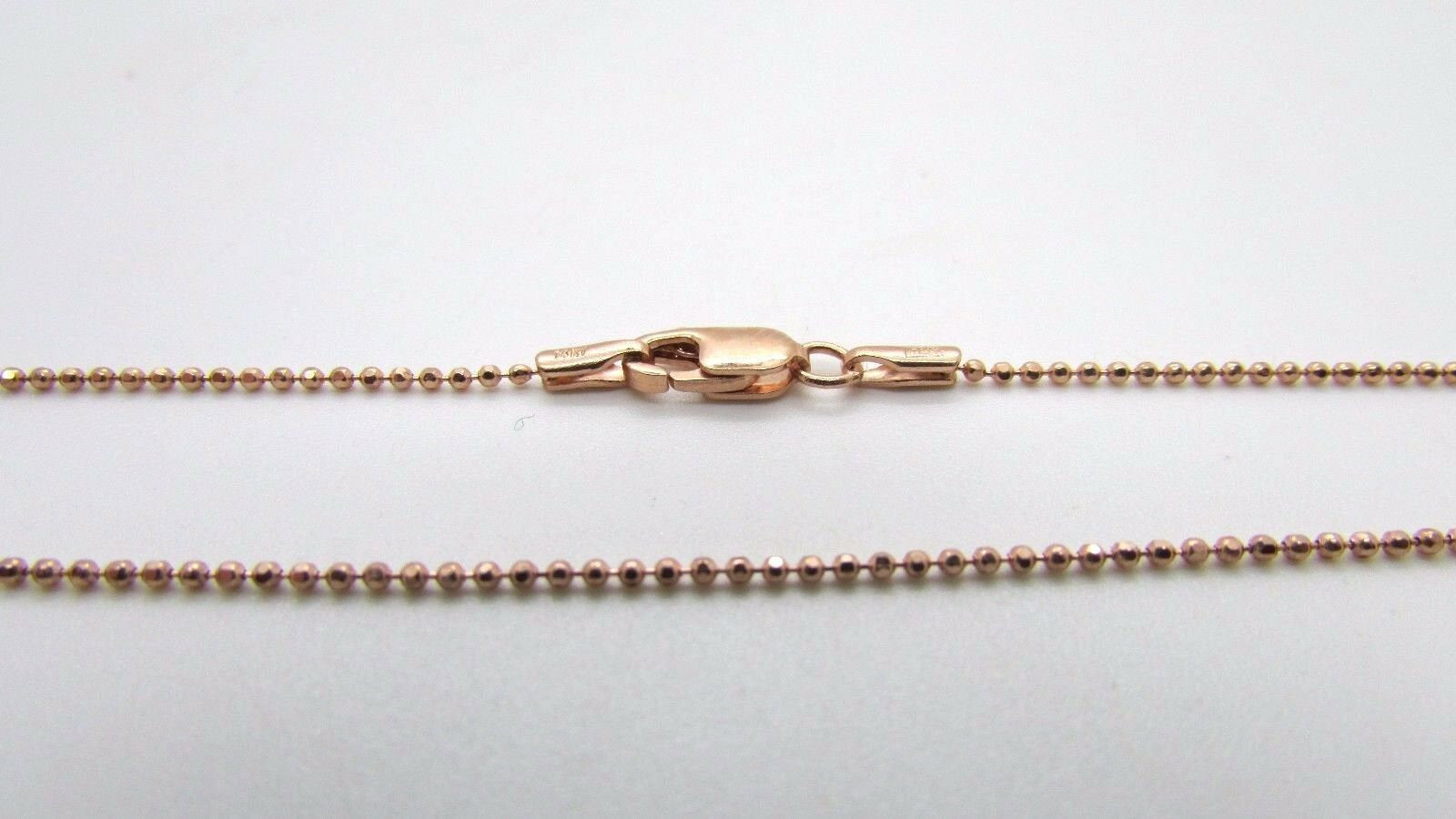 14K Pretty Rose Gold Ball Chain 16 inches 1.7 grams Made in Italy