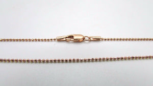 14K Pretty Rose Gold Ball Chain 16 inches 1.7 grams Made in Italy