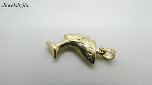 14K Pretty Yellow Gold 3-D Pendant of Queen Nefertiti Of Egypt 1 gram