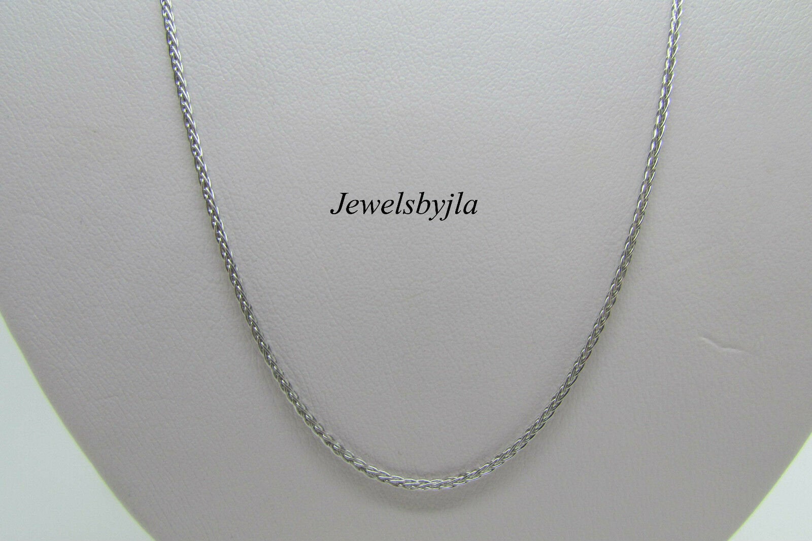 14K White Gold Pretty Square Wheat Chain 16 Inches 1 Mm 2.1 Grams