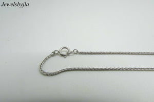 14K White Gold Pretty Square Wheat Chain 16 Inches 1 Mm 2.1 Grams
