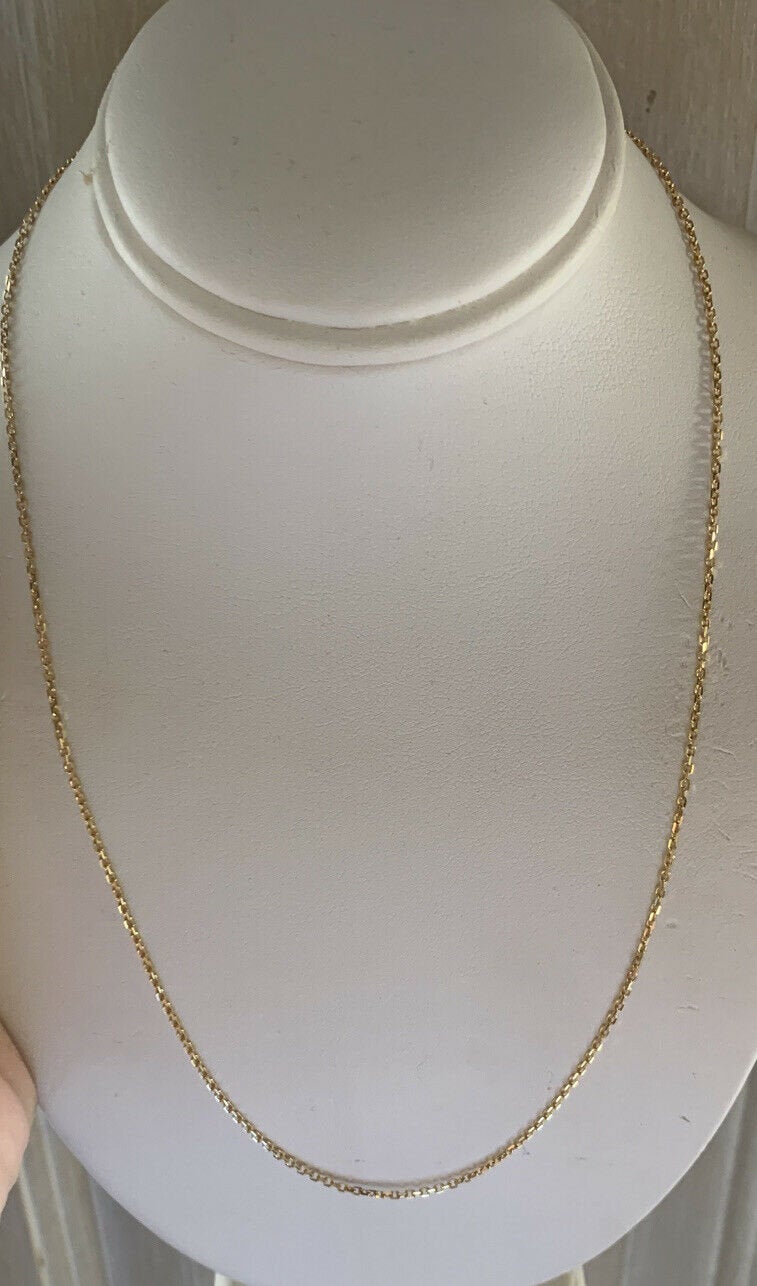 14K Pretty Yellow Gold Diamond Cut Tight Link Chain 16 Inches 1.8 Grams