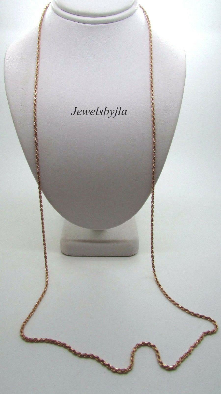 14K Rose Gold Diamond Cut 30 Inches Rope Chain 11 Grams 2 Mm Made In Italy.