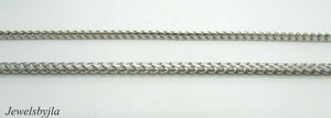 14K Shiny Pretty White Gold Square Foxtail Chain 17 Grams 18&quot; Italy