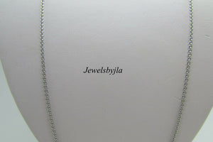 14K Pretty White Gold Round Link Chain 20 Inches 2.6 Grams .80Mm
