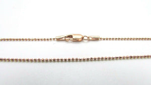 14K Pretty Rose Gold Ball Chain 24 Inches 2.5 Grams Made In Italy