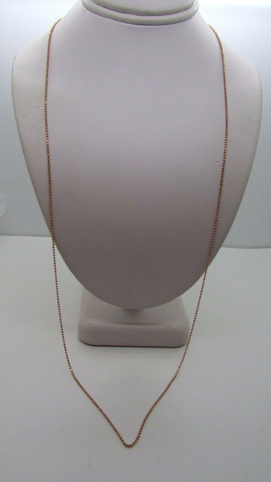 14K Pretty Rose Gold Ball Chain 24 Inches 2.5 Grams Made In Italy