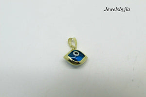 14K Pretty Yellow Gold Evil Eye Pendant 1.1 Grams