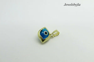 14K Pretty Yellow Gold Evil Eye Pendant 1.1 Grams