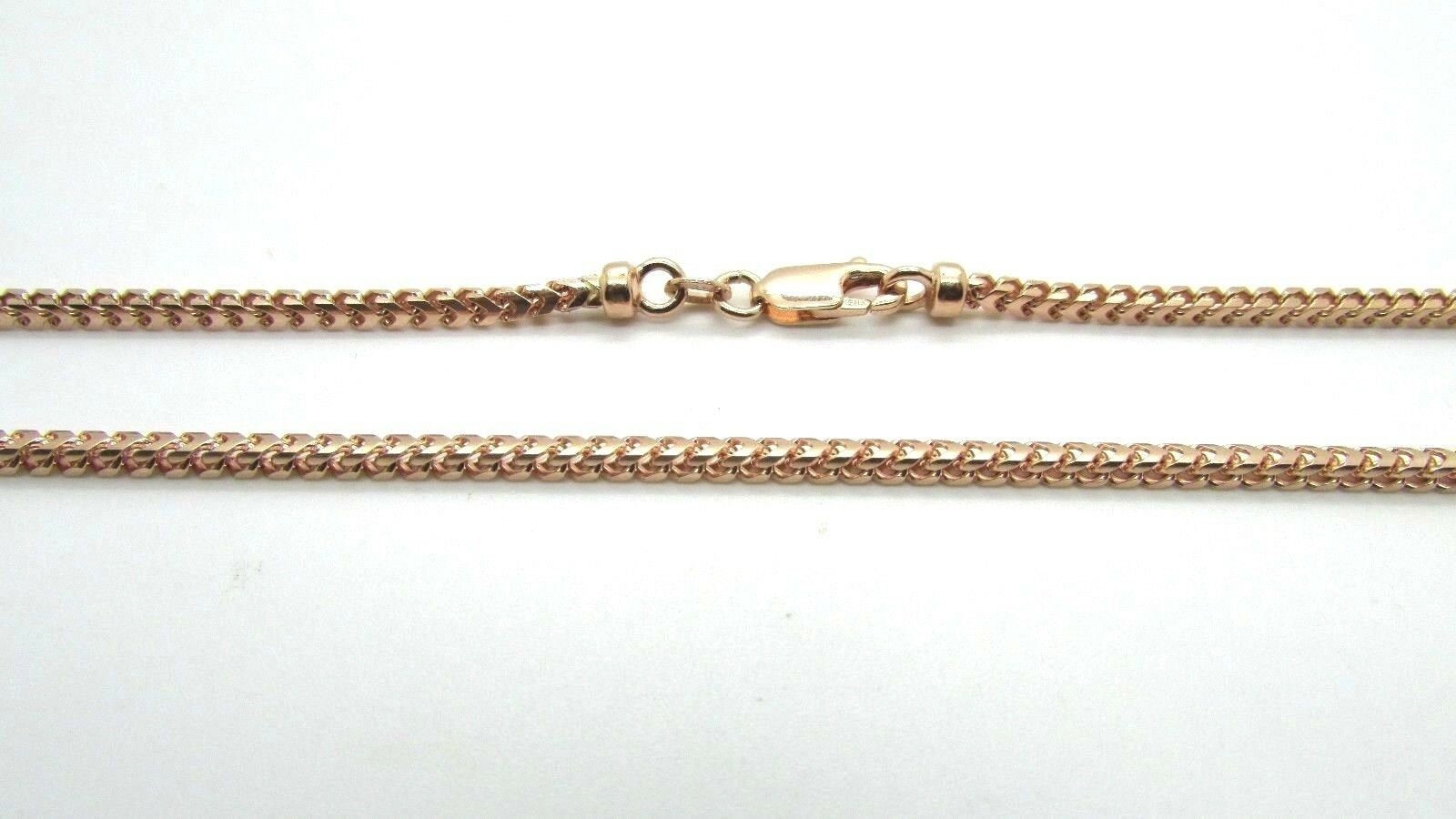 14K Rose Gold Square Wheat Chain 30 Inches 27.4 Grams 2.5 Mm Wide