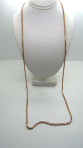 14K Rose Gold Square Wheat Chain 30 Inches 27.4 Grams 2.5 Mm Wide