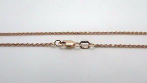 14K Rose Gold Diamond Cut 24 Inches Rope Chain 5.2 Grams 1.5 Mm Made In Italy