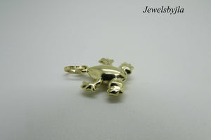 14K Yellow Gold Cute Frog Pendant/Charm 1.5 Grams