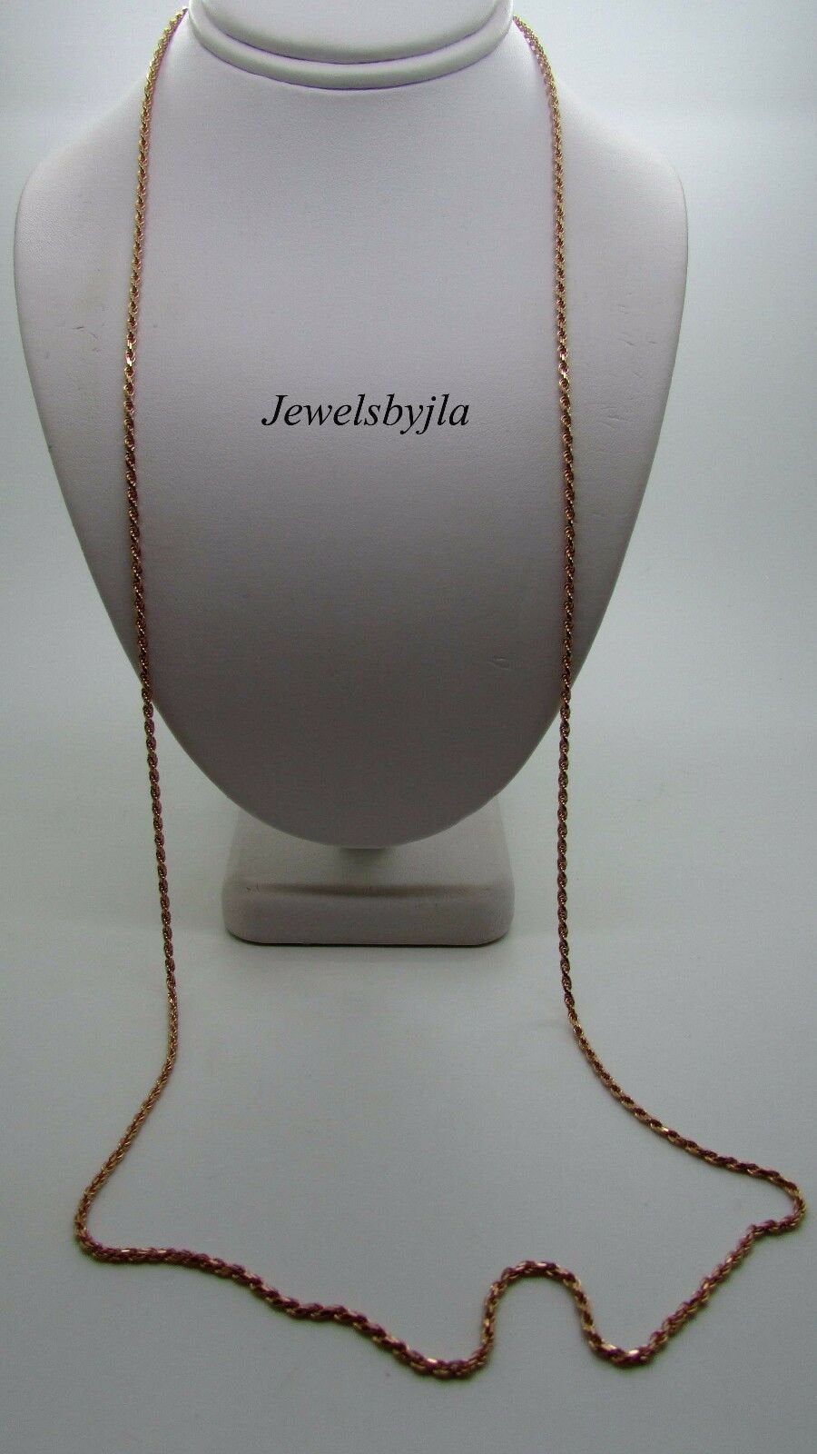 14K Rose Gold Diamond Cut 30 Inches Rope Chain 6.3 Grams 1.5 Mm Made In Italy.