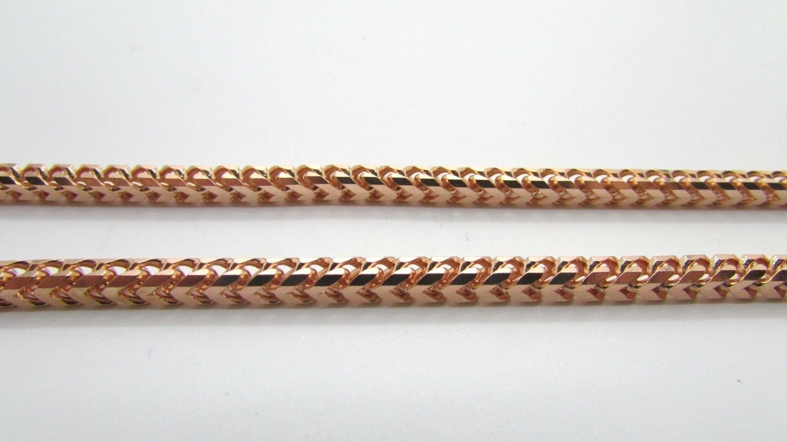 14K Rose Gold Square Wheat Chain 26 Inches 57.6 Grams 4.5 Mm Wide