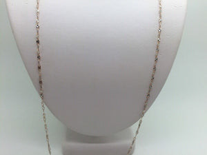 14K Two Tone Diamond Cut 22 Inches Shiny Flat Disc Chain 2.7 Grams