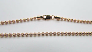 14K Pretty Rose Gold Moon Cut Chain 18 Inches 9.2 Grams 2.4 Mm