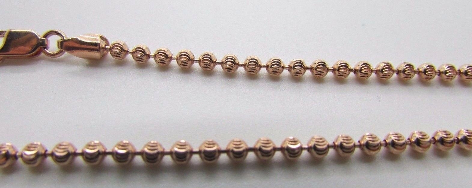 14K Pretty Rose Gold Moon Cut Chain 18 Inches 9.2 Grams 2.4 Mm