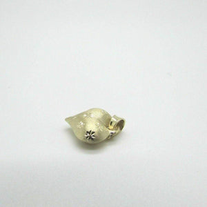 14K Pretty Yellow Gold Puffed Heart Pendant/Charm With Stars 0.50 Grams