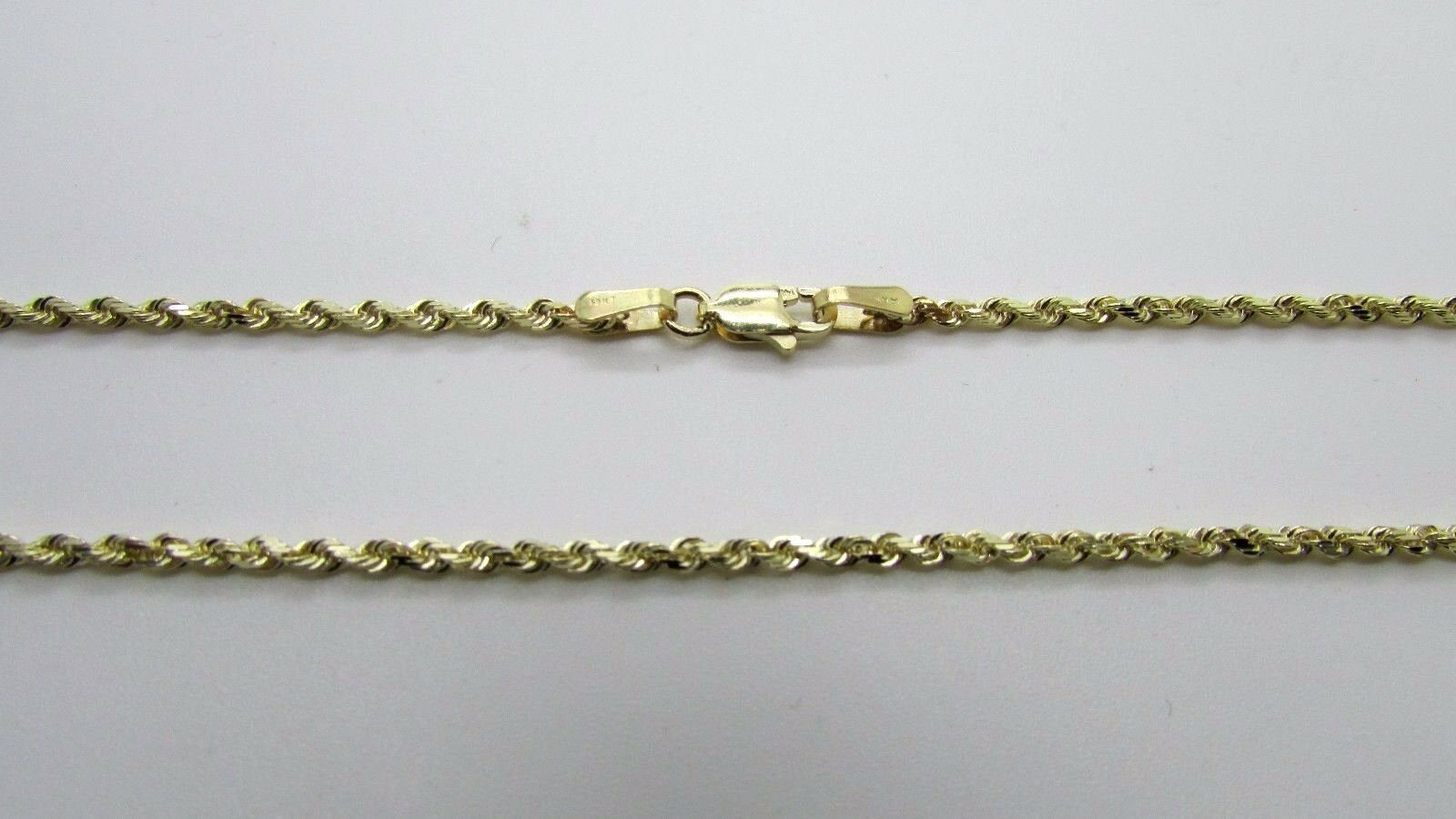14K Pretty Yellow Gold Rope Chain 24 Inches 6.1 Grams 2 Mm