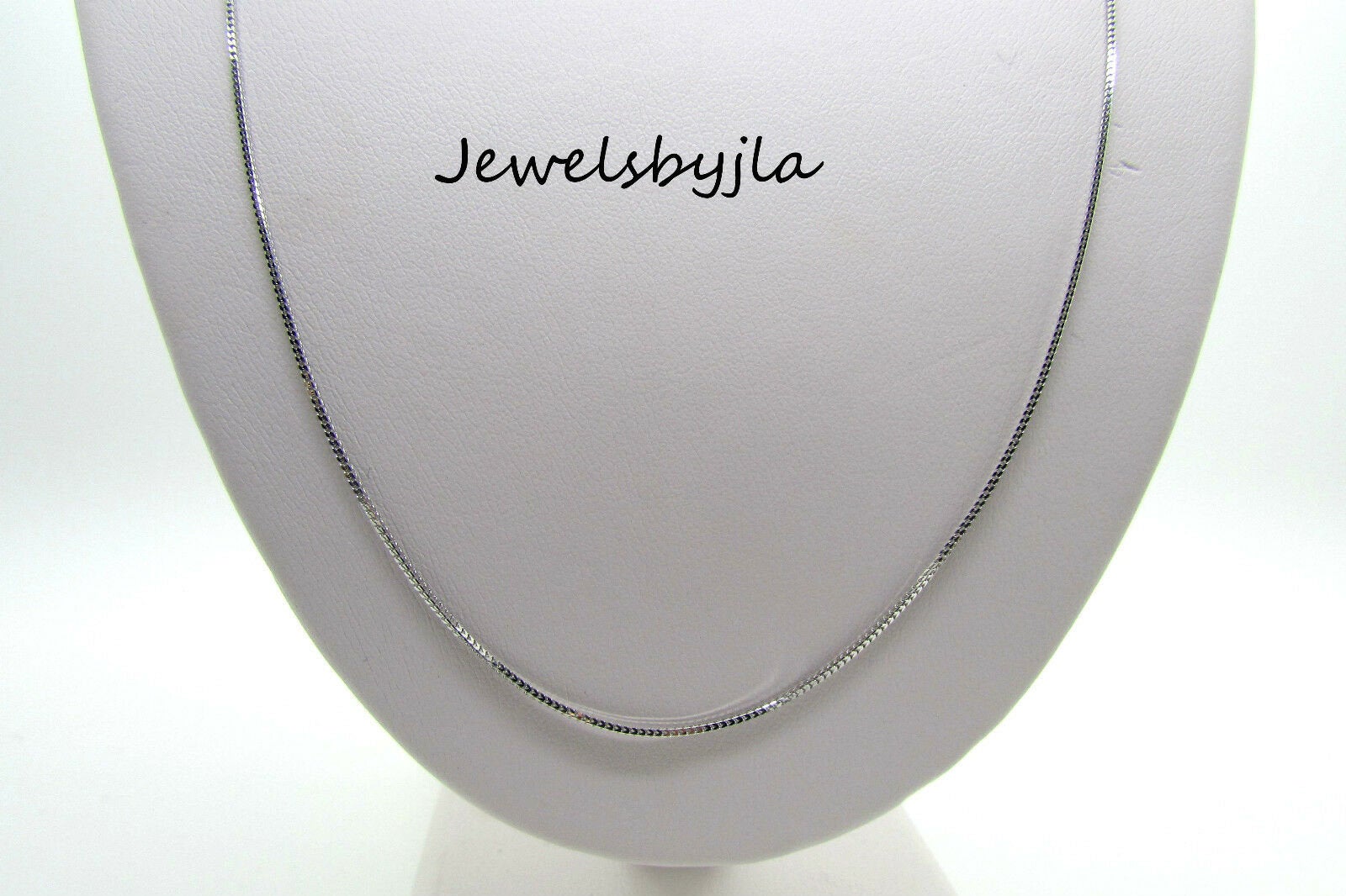 14K Pretty White Gold Square Foxtail Chain 18 Inches 1.8 Grams .80 Mm