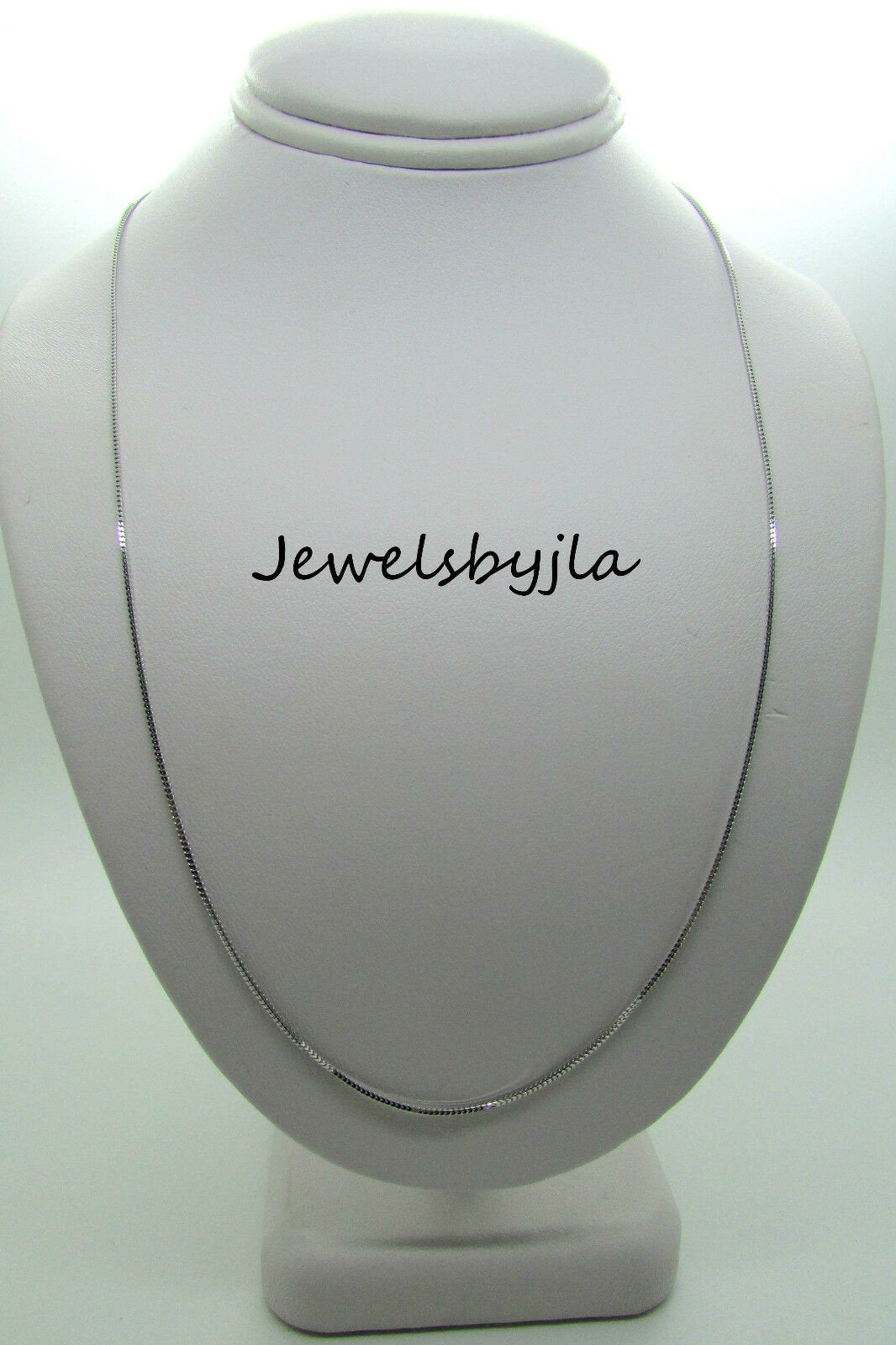 14K Pretty White Gold Square Foxtail Chain 18 Inches 1.8 Grams .80 Mm