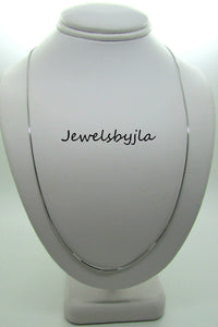 14K Pretty White Gold Square Foxtail Chain 18 Inches 1.8 Grams .80 Mm