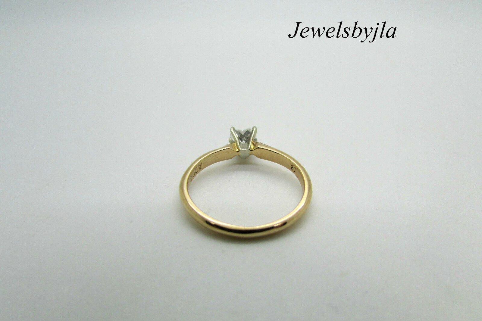 14K Yellow Gold Pretty Heart Shaped Diamond Engagement Ring 0.32 Cts Size 5