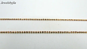 14K Pretty Rose Gold Ball Chain 18 Inches 2 Grams Made In Italy