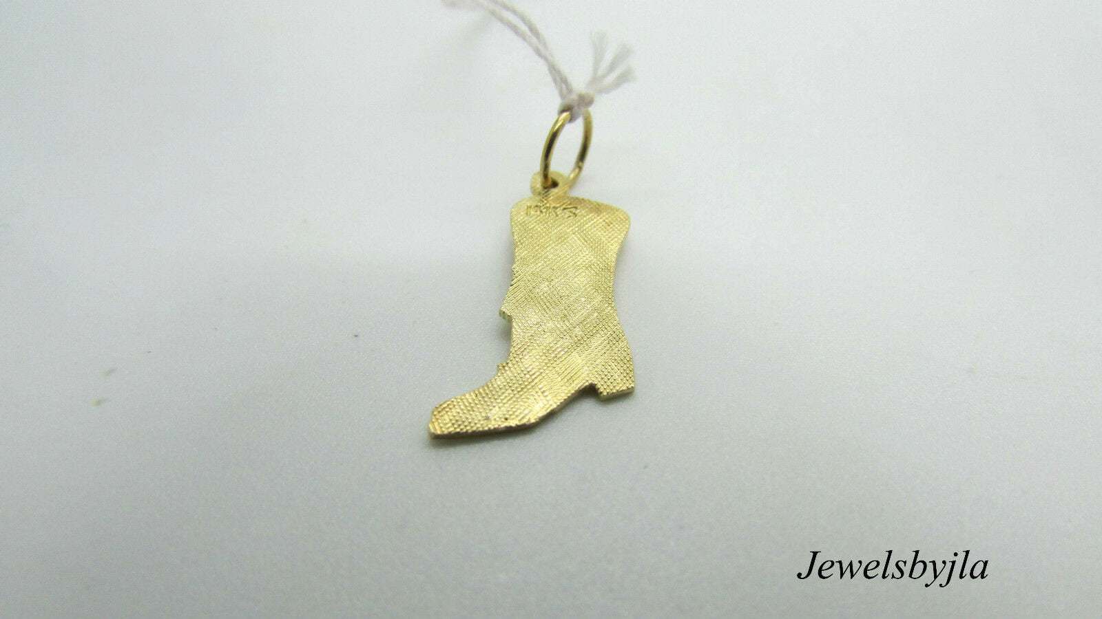 14K Yellow Gold Cute And Detailed Cowboy Boot Charm/Pendant 1 Gram