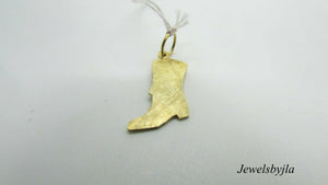 14K Yellow Gold Cute And Detailed Cowboy Boot Charm/Pendant 1 Gram