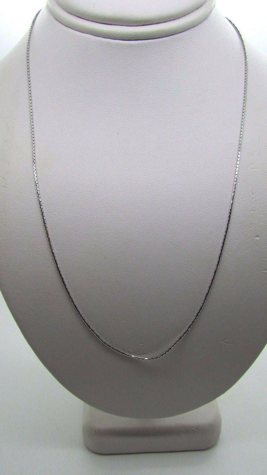 14K Pretty White Gold Tight Link Chain 16 Inches 2.2 Grams .85 Mm Italy