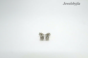 14K Pretty White Gold Round Diamond Stud Earrings .25 Points I Color I1 Clarity