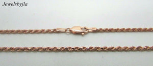 14K Rose Gold Diamond Cut 24 Inches Rope Chain 13 Grams 2.7 Mm Made In Italy