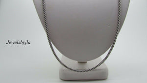 14K Pretty White Gold Twisted Thick Chain 20 Inches 10.5 Grams 2.4 Mm