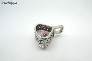 14K Gorgeous White Gold Kunzite 40.16 Cts Pendant With Diamonds .40 Cts