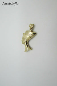 14K Pretty Yellow Gold 3-D Pendant Of Queen Nefertiti Of Egypt 2 Grams
