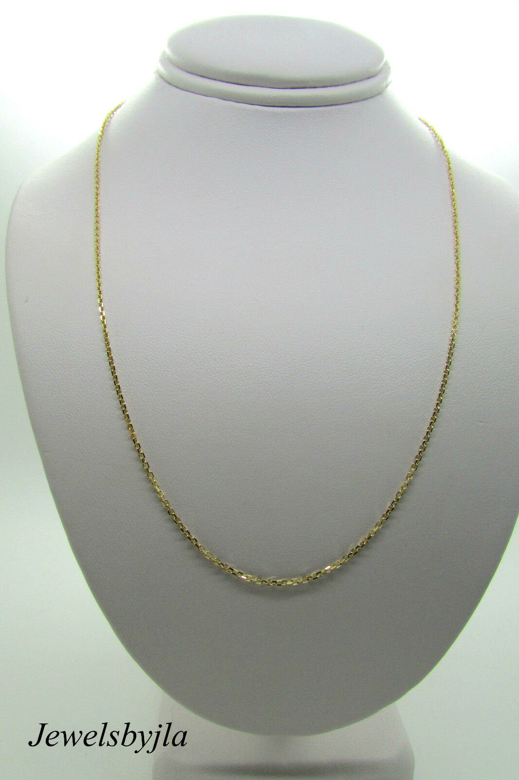 14K Pretty Yellow Gold Diamond Cut Link Chain 16 Inches 1 Gram