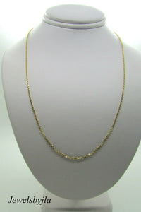 14K Pretty Yellow Gold Diamond Cut Link Chain 16 Inches 1 Gram