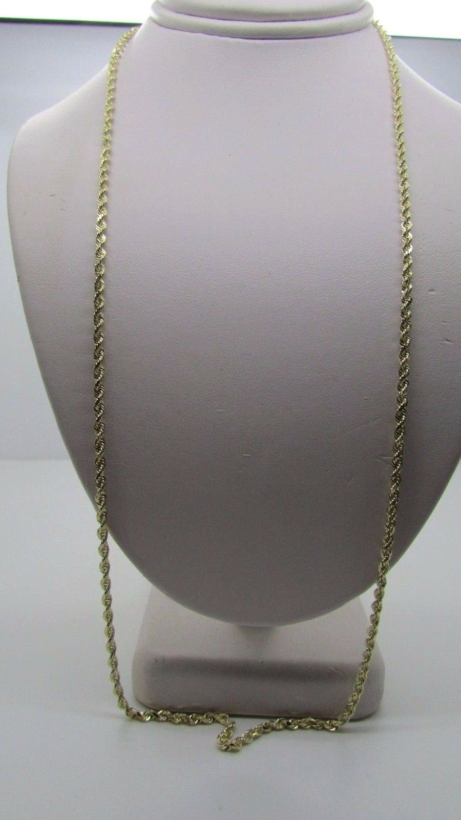 14K Pretty Yellow Gold Rope Chain 22 Inches 10.5 Grams 3Mm