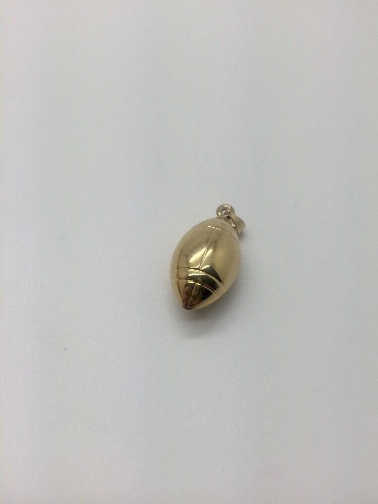 14K Yellow Gold Puffed Football Pendant/Charm 1.3 Grams