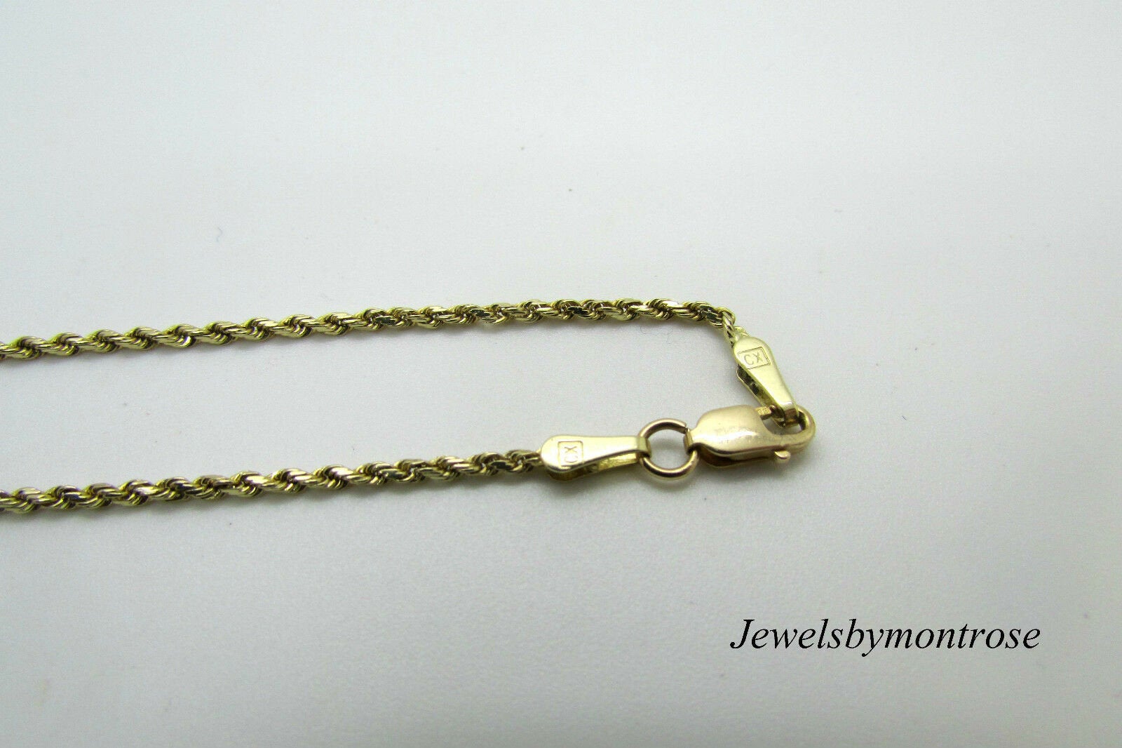 14K Yellow Gold Rope Chain 16 Inches 3.6 Grams Made In Italy.