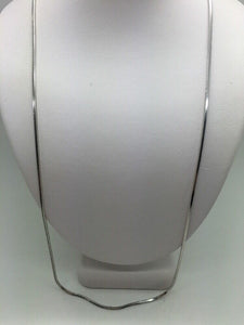 14K Pretty White Gold Square Snake Chain 22 Inches 8 Grams 1.2 Mm