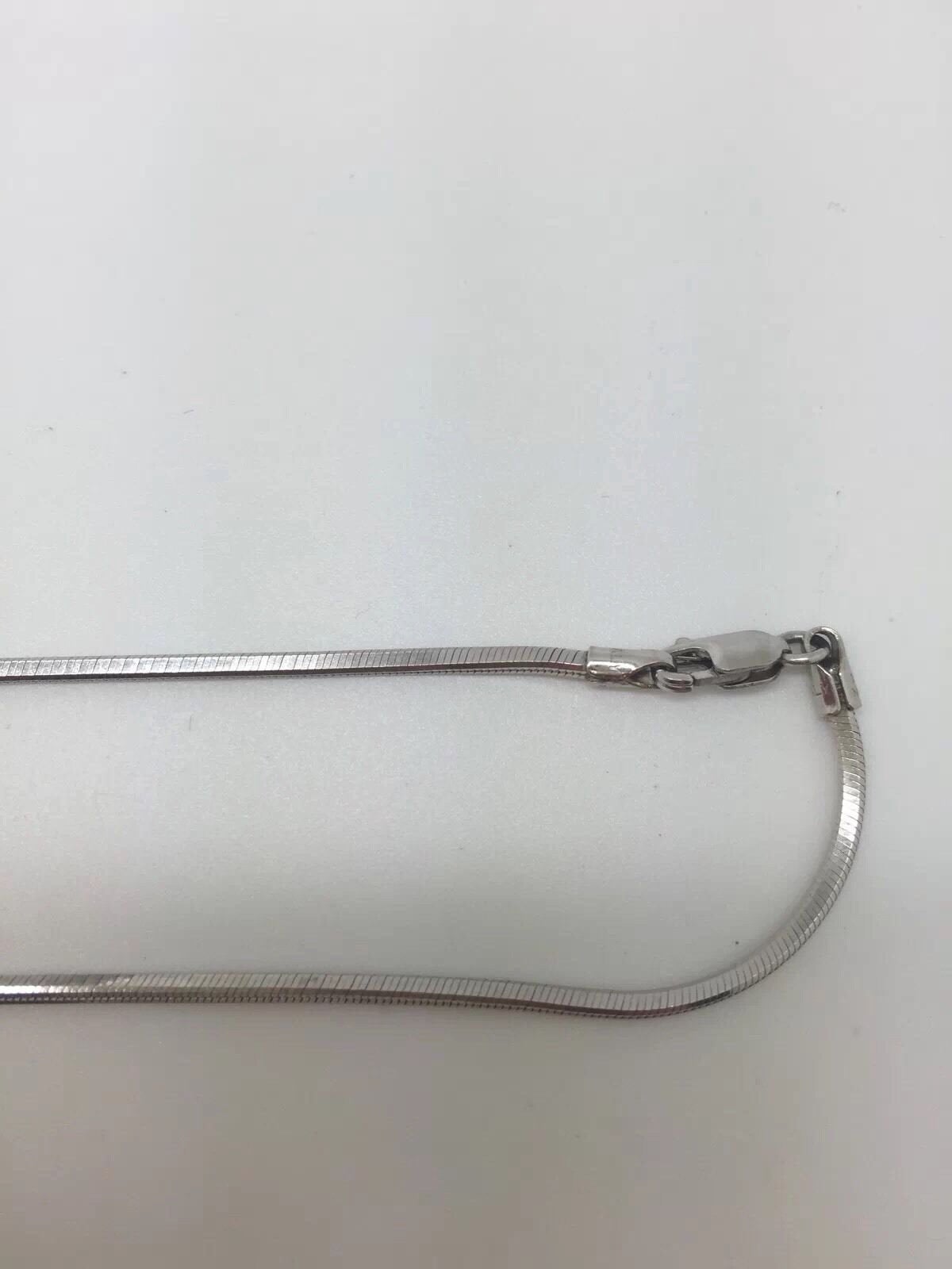 14K Pretty White Gold Square Snake Chain 22 Inches 8 Grams 1.2 Mm