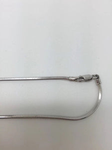 14K Pretty White Gold Square Snake Chain 22 Inches 8 Grams 1.2 Mm