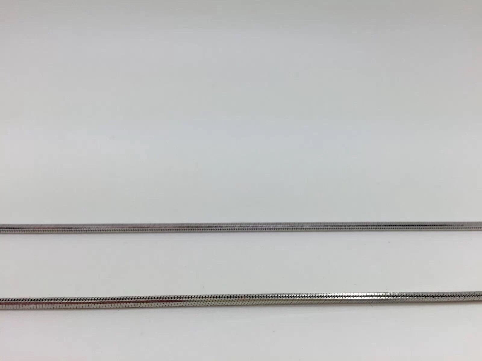 14K Pretty White Gold Square Snake Chain 22 Inches 8 Grams 1.2 Mm